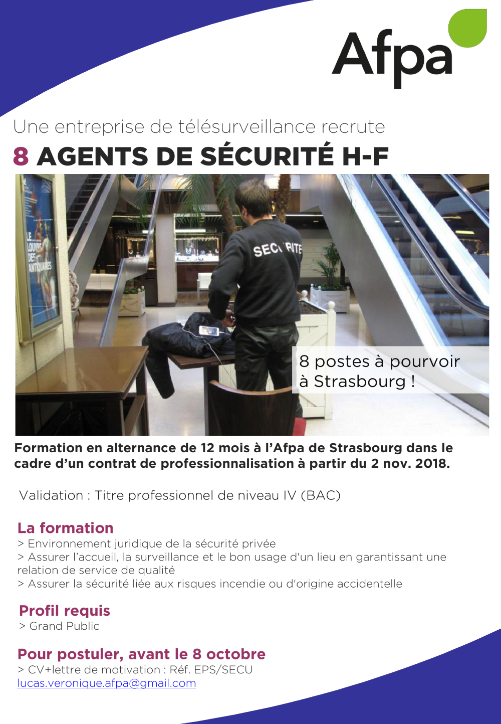 Affiche Cpro Agent De Securite Eps Veronique Lucas Afpa