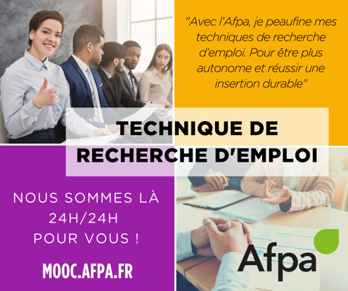 Grâce au Mooc Afpa, je peaufine mes techniques de recherche d'emploi