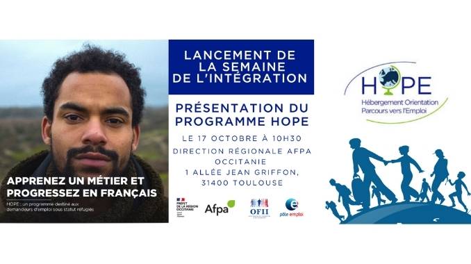 Lundi 17 octobre 2022 : Lancement de la semaine de l’intégration et mise à l’honneur de HOPE, un parcours novateur d’insertion par l’emploi