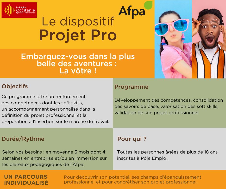 Afpa Occitanie : le dispositif Projet Pro financé par la Région proposé dans 11 sites